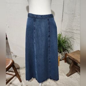L.L. Bean Indigo Denim Maxi Skirt